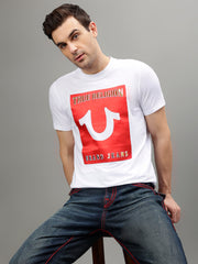 True Religion White Fashion Printed Regular fit Tshirt