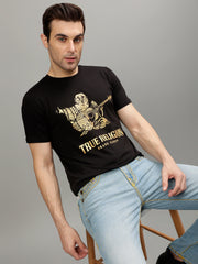 True Religion Black Fashion Printed Regular fit Tshirt