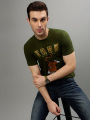 True Religion Green Fashion Printed Regular fit Tshirt