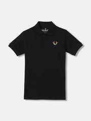 True Religion Kids Black Fashion Regular Fit Polo Tshirt