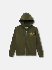 True Religion Olive Boys Solid Hooded Long Sleeves Sweatshirt