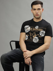 True Religion Black Fashion Printed Regular Fit Tshirt