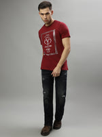 True Religion Red Fashion Printed Regular Fit T-Shirt