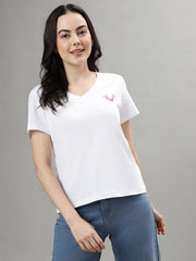 True Religion White Fashion Logo Regular Fit Tshirt
