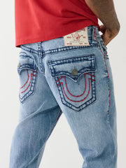 True Religion Men Super T Ricky Straight Fit Light Wash Jeans