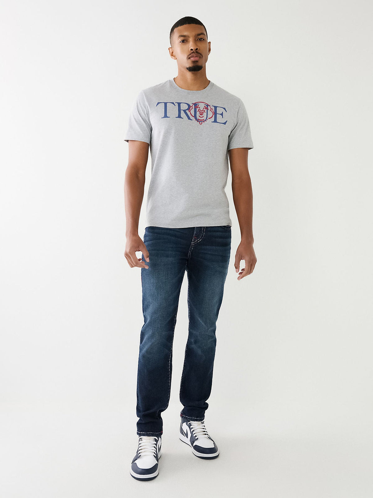 True Religion Men Rocco Supet T Blue Solid Slim Fit Jeans