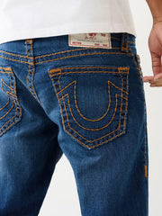 True Religion Mens Super T Ricky Straight Fit Blue Mid Rise Jeans