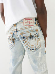 True Religion Mens Super T Ricky Straight Fit Blue Mid Rise Jeans