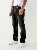 True Religion Super T Ricky Straight Fit Black Mid-Rise Solid Jeans