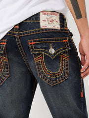 True Religion Men SUPER T Ricky Straight Fit Medium Wash Jeans