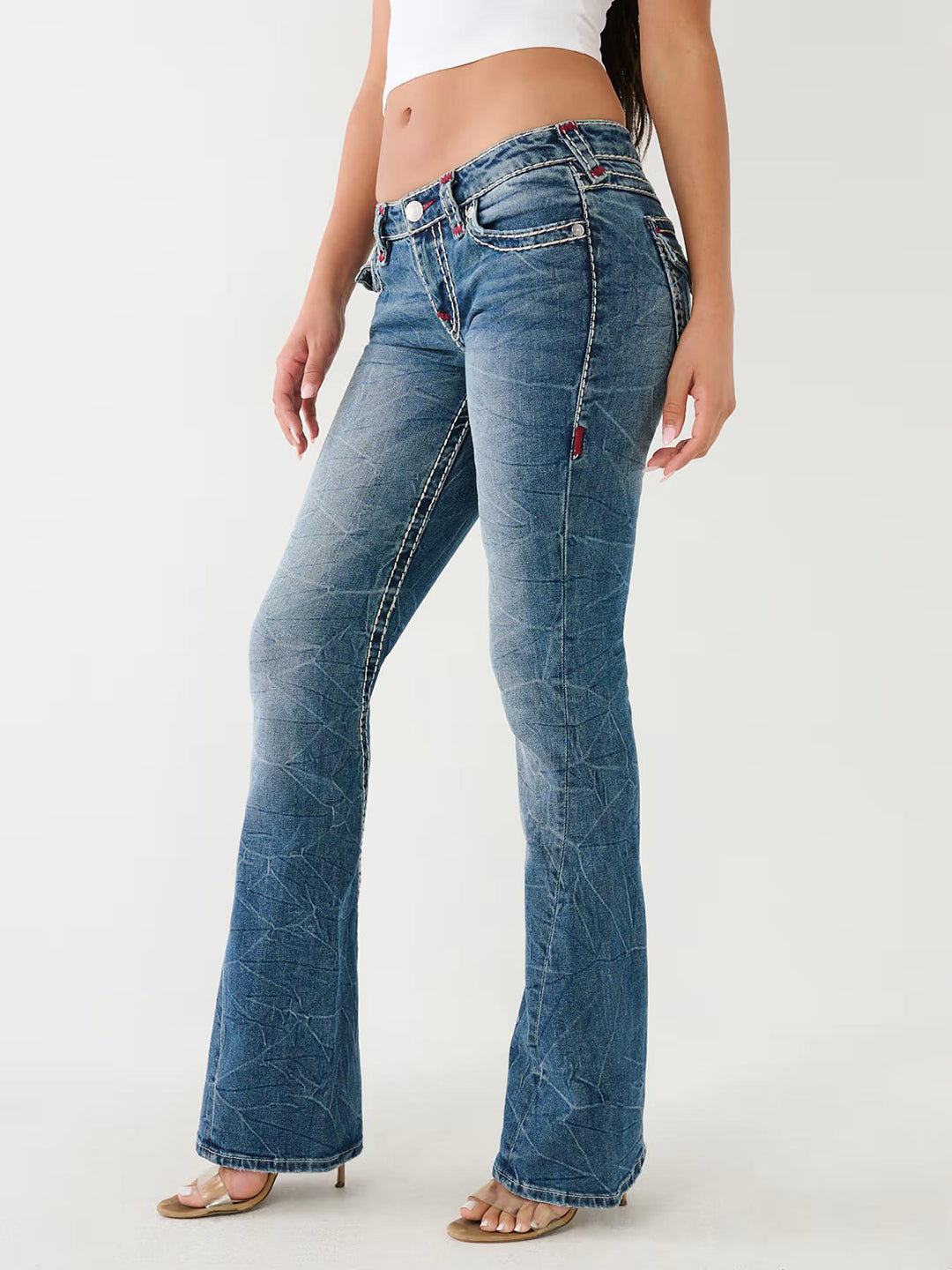 Womens super t joey skinny fit blue low rise jeans