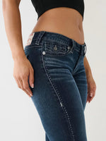 True Religion SN Joey Flared Blue Low-Rise Solid Jeans