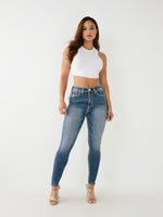 True Religion Women Super T Skinny Fit Faded Jeans