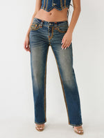 True Religion Women Ricky Relaxed Fit Faded Jeans