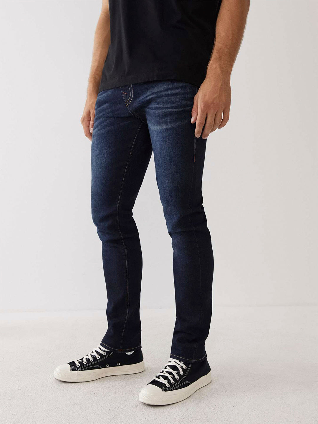 True Religion SN Rocco Slim Fit Blue Mid-Rise Washed Jeans