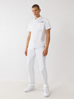 True Religion Super T Ricky Straight Fit White Mid-Rise Solid Jeans