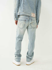 True Religion Men ROPE STITCH Ricky Straight Fit Light Wash Jeans