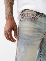 True Religion Men Super T Ricky Straight Fit Medium Wash Jeans