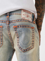 True Religion Men Super T Ricky Straight Fit Medium Wash Jeans