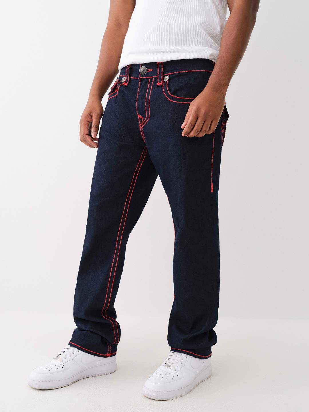 True Religion Men Super T Ricky Straight Fit Dark Wash Jeans