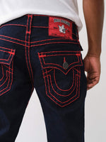 True Religion Men Super T Ricky Straight Fit Dark Wash Jeans