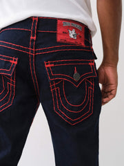 True Religion Men Super T Ricky Straight Fit Dark Wash Jeans
