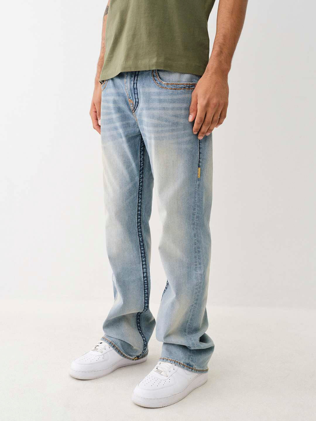 True Religion Men Super T Billy Bootcut Fit Medium Wash Jeans
