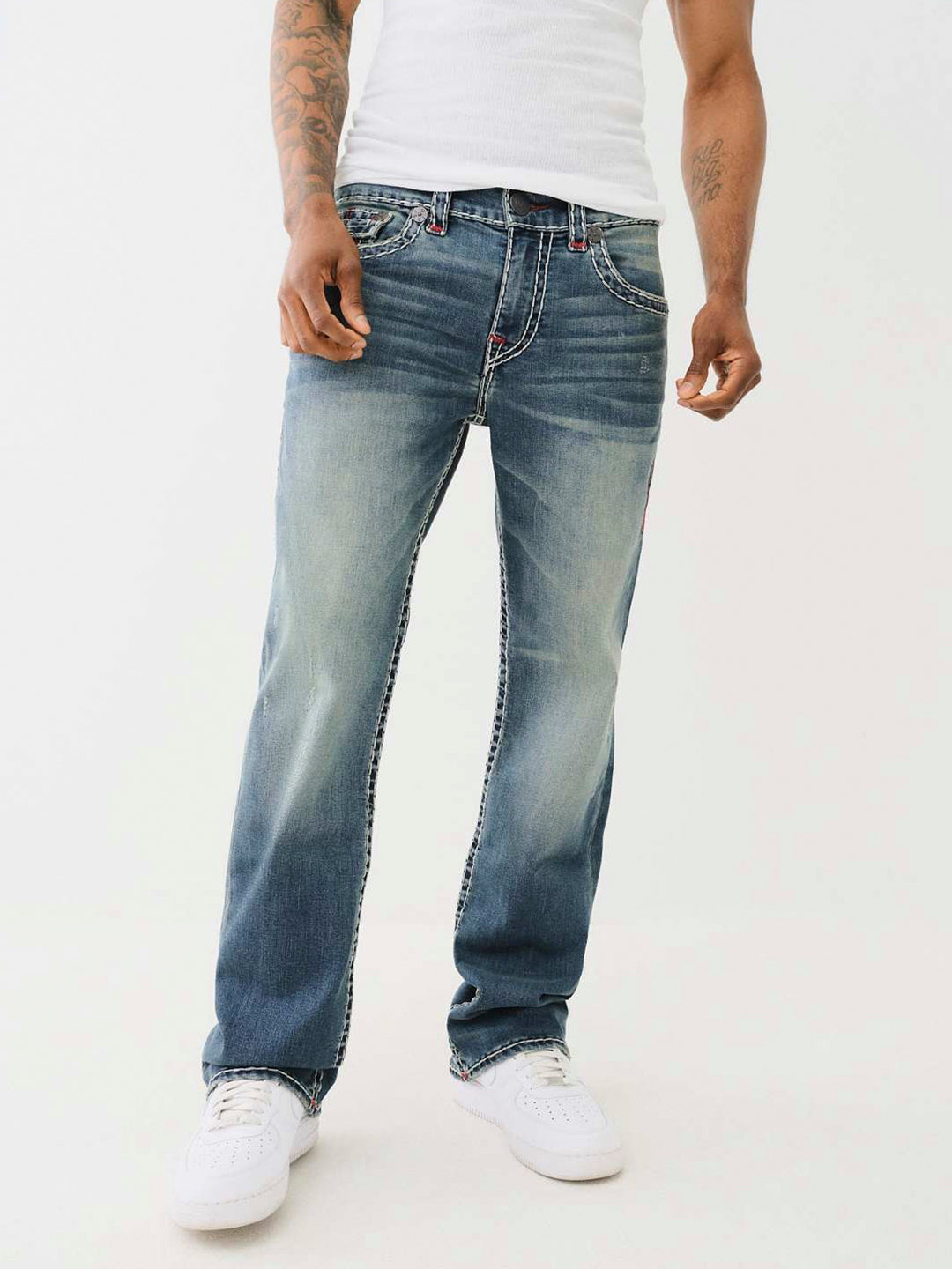 Men super t billy bootcut fit medium wash jeans