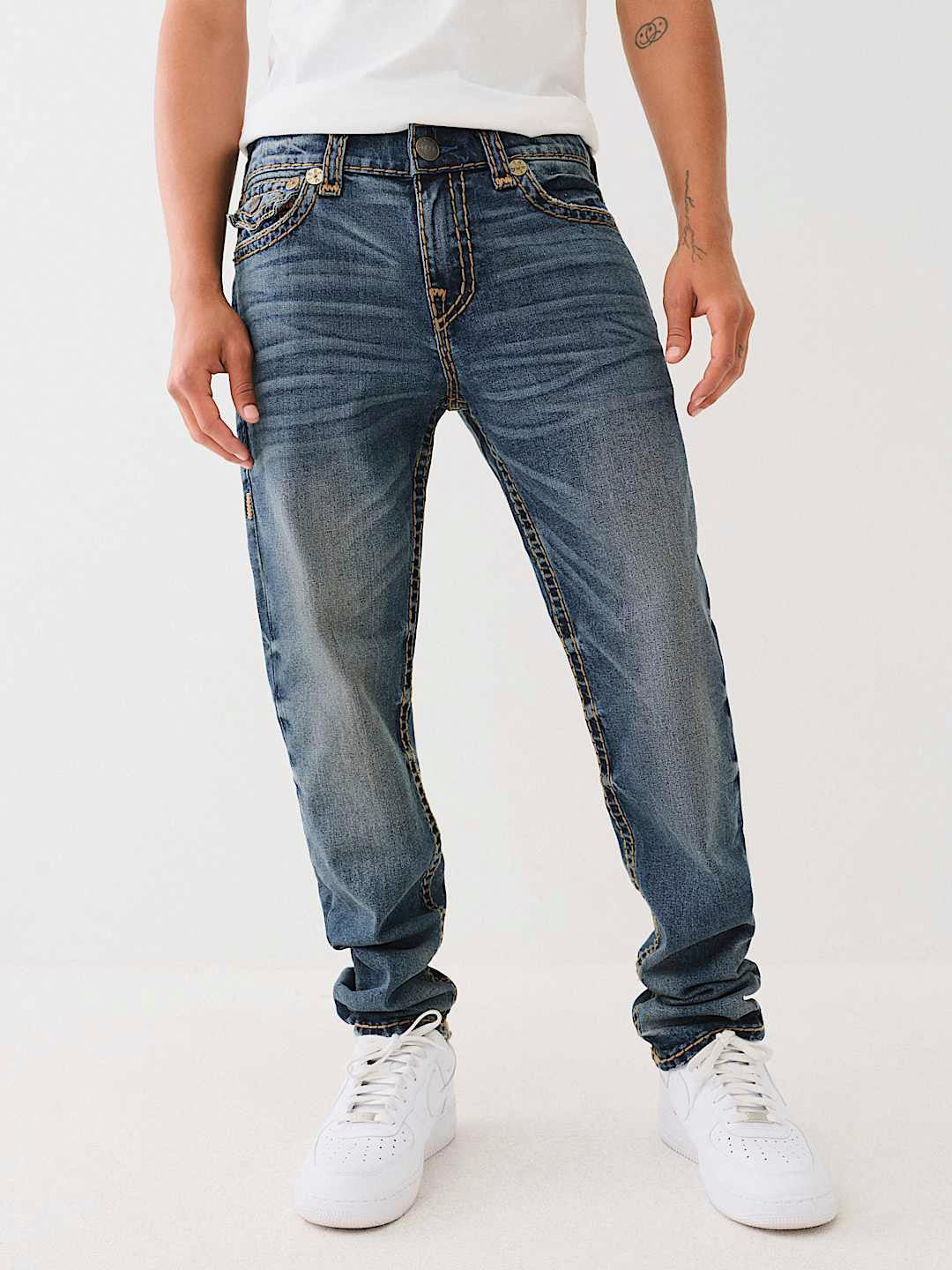 True Religion Men Super T Rocco Slim Fit Dark Wash Jeans