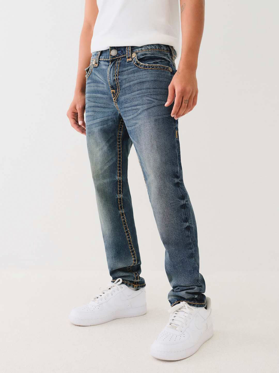 True Religion Men Super T Rocco Slim Fit Dark Wash Jeans