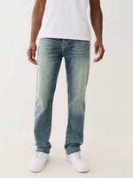 True Religion Men Super T Ricky Straight Fit Medium Wash Jeans