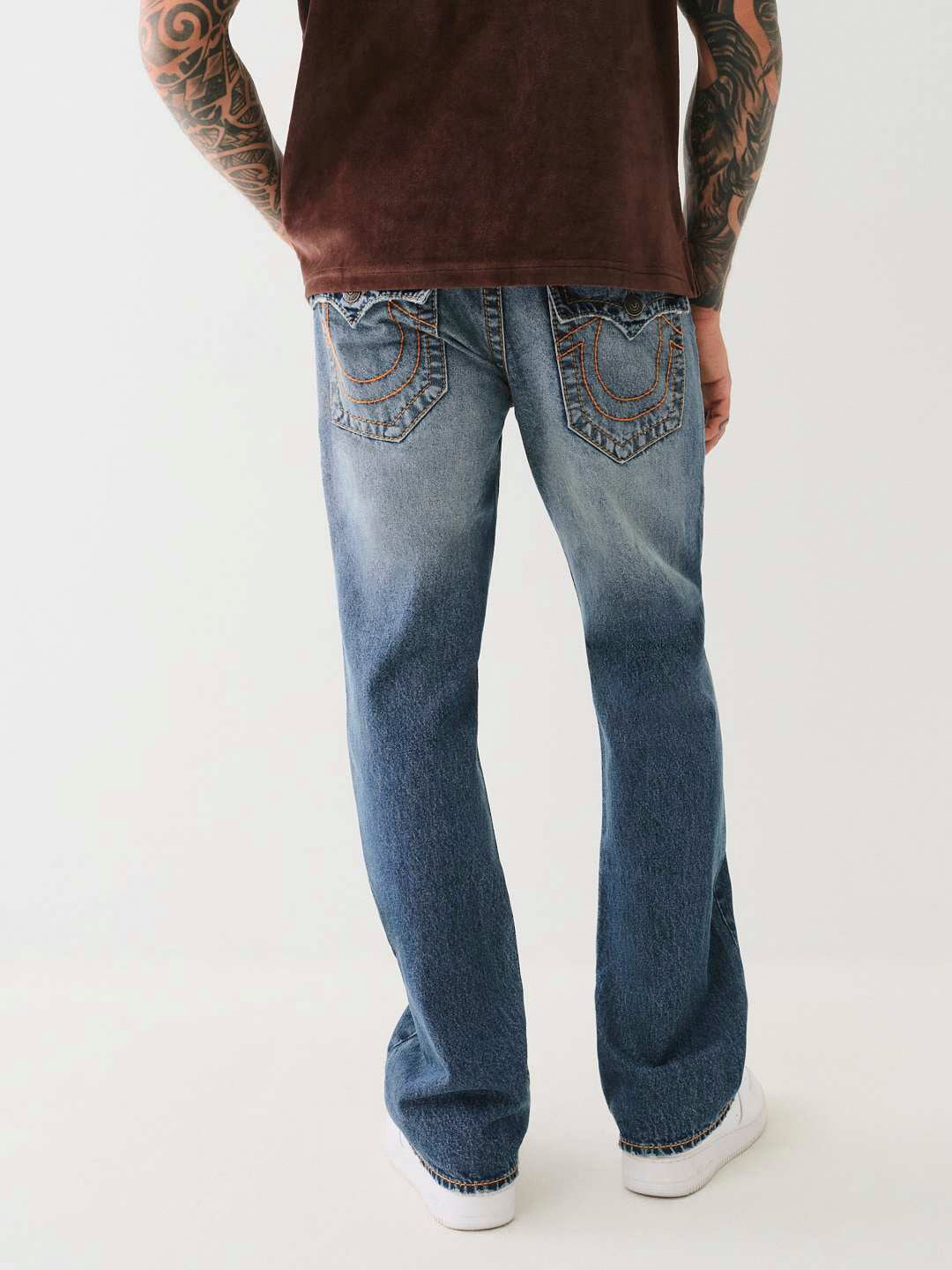 True Religion Men Big T Billy Bootcut Fit Medium Wash Jeans