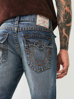 True Religion Men Big T Billy Bootcut Fit Medium Wash Jeans