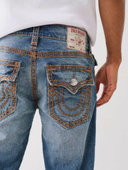 True Religion Men Super QT Ricky Straight Fit Medium Wash Jeans