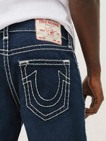True Religion Men Blue Washed Slim Fit Mid-Rise Jeans