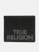 True Religion Men Black Textured Bi-Fold Wallet