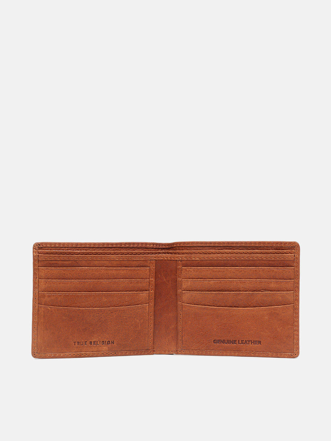 True Religion Men Brown Solid Bi-Fold Wallet