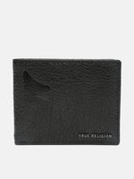 True Religion Men Black Textured Bi-Fold Wallet