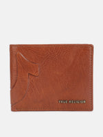 True Religion Men Brown Textured Bi-Fold Wallet