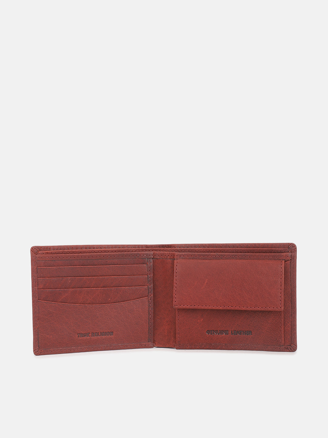 True Religion Men Red Textured Bi-Fold Wallet