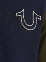 True Religion Men Color-Blocked Polo Collar Full Sleeves Tshirt