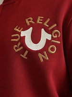 True Religion Men Embroidered Stand Collar Full Sleeves Bomber Jacket