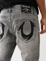 True Religion Men Grey Slim Fit Washed Jeans