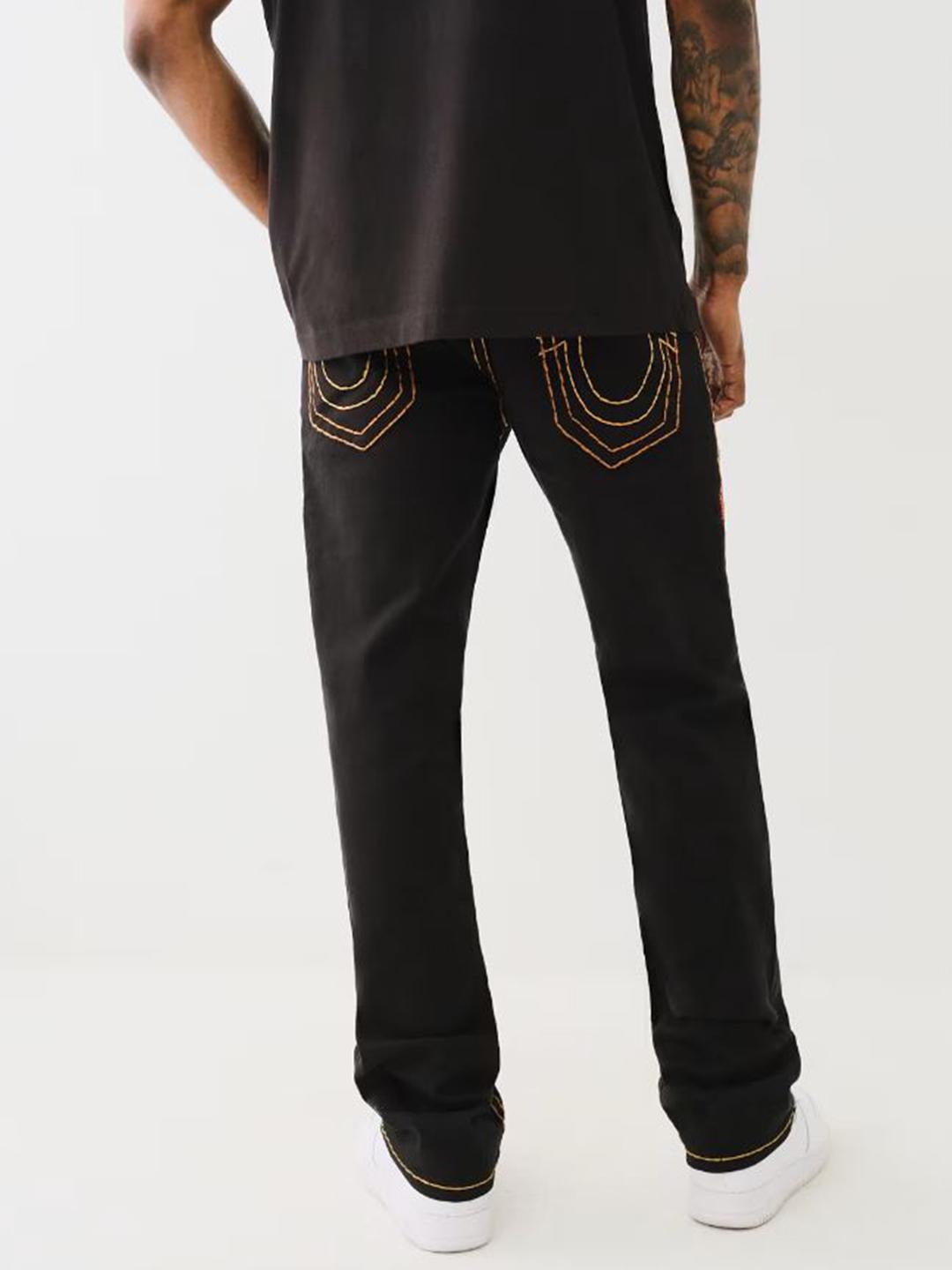 True Religion Men SUPER T Ricky Straight Fit Pure Cotton Mid Rise Jeans