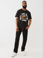 True Religion Men SUPER T Ricky Straight Fit Pure Cotton Mid Rise Jeans