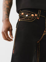 True Religion Men SUPER T Ricky Straight Fit Pure Cotton Mid Rise Jeans