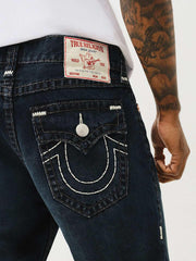 True Religion Men SUPER T Ricky Straight Fit Dark Wash Jeans
