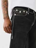 True Religion Men ROPE STITCH Ricky Straight Fit Pure Cotton Mid Rise Jeans