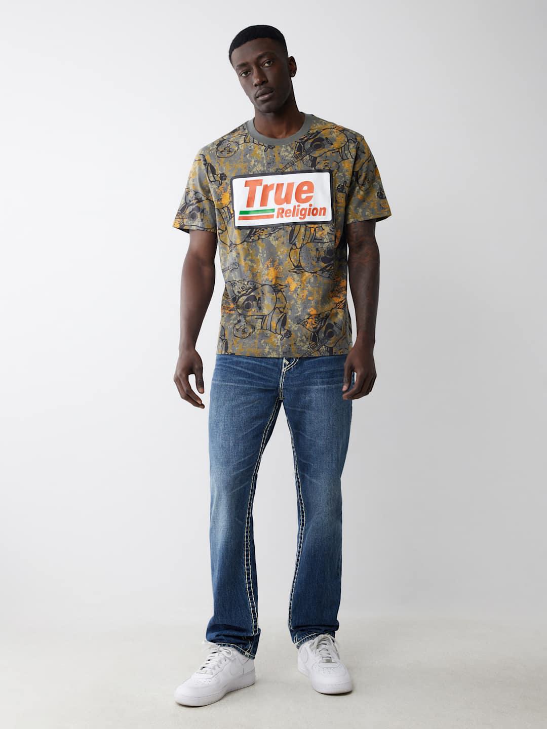 True Religion Men Multi Printed Round Neck Tshirt