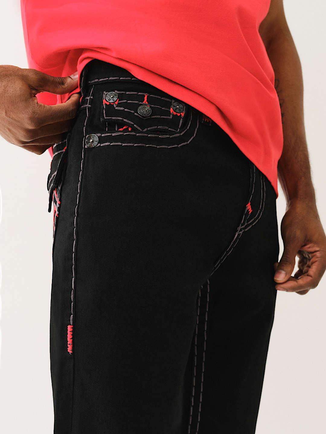 True Religion Men SUPER T Ricky Straight Fit Mid Rise Jeans